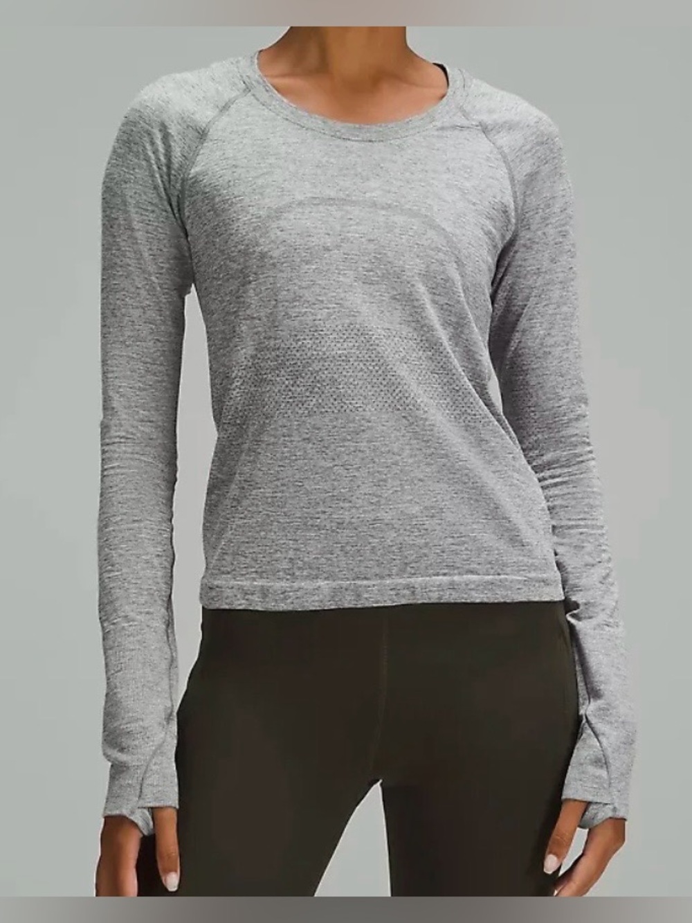 Lululemon Swiftly Tech Long-Sleeve Shirt 2.0 Waist Length Grey Size 12